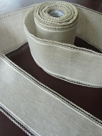 10 cm natural/white lace edge