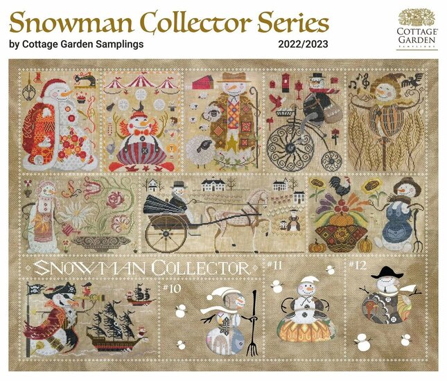 Snowman Collector 9 - The Pirate- Cottage Garden Samplings