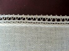 10 cm natural/white lace edge