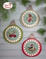 Wooden Ornament Trio - Cherry Blossoms