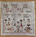 Bird on a Ladder Sampler 1843 – printed pattern
