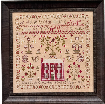 Elizabeth Cheavins 1869 Sampler & Pinwheel - Fox and Rabbit Designs