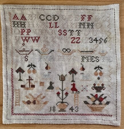 Bird on a Ladder Sampler 1843 – printed pattern