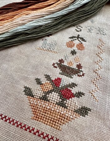 Bird on a Ladder Sampler 1843 – printed pattern