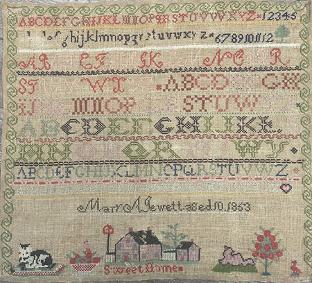 Mary A Jewett 1853 Sampler - From the Heart
